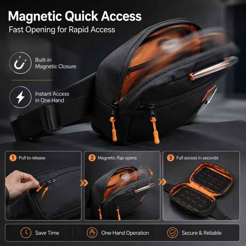 Magnetic Quick Draw Tactical G - đánh giá và giá Edc Concealed Carry Sling Bag